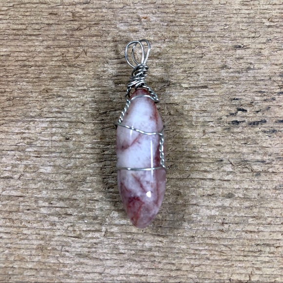 Purple Marbled Agate Necklace Pendant - Picture 1 of 4